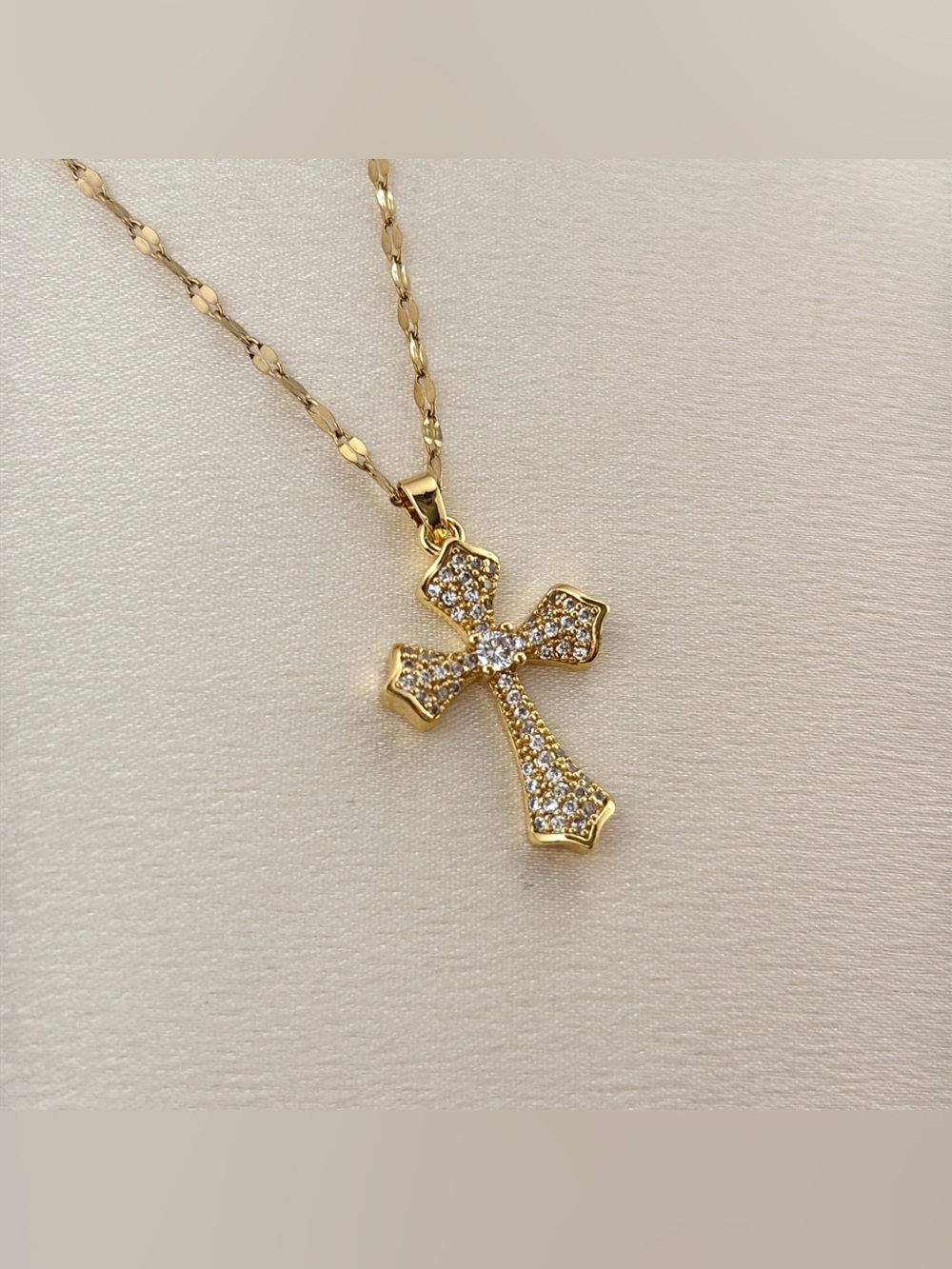 CZ Cross Pendant Necklace for Women